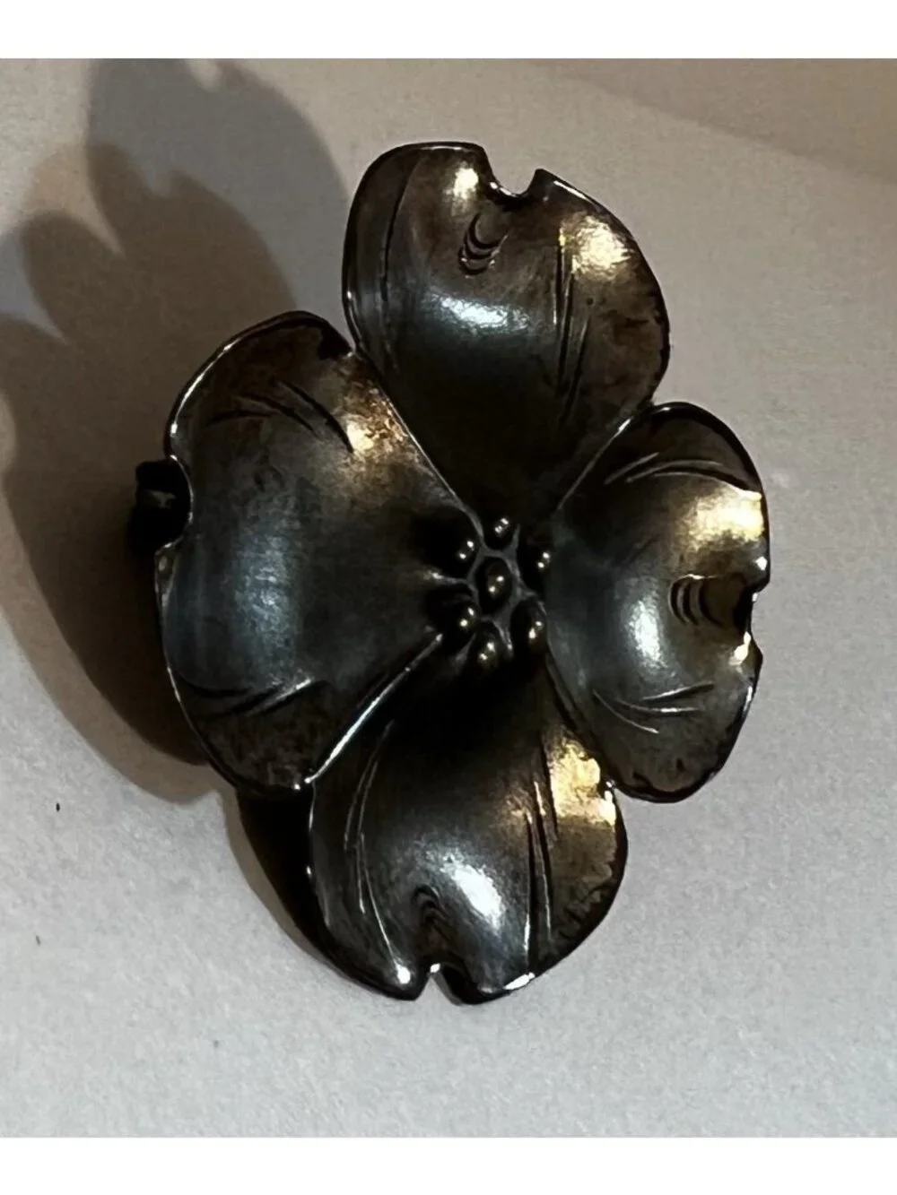 Vintage Stuart Nye Sterling Silver 925 Petite Dogwood Flower BROOCH 2.8 Grams